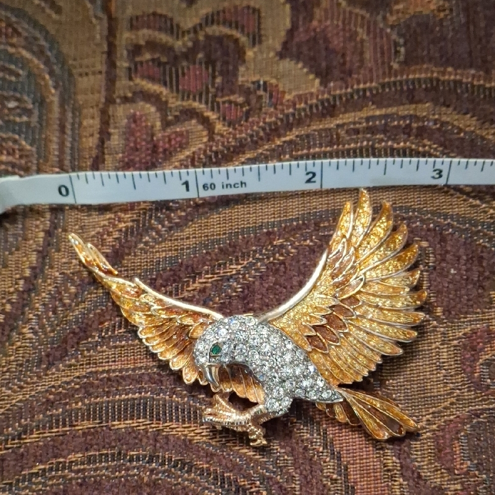 Gold and Silver Parrot Brooch - Picture 6 of 6